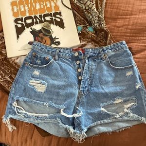 Denim cut off shorts!